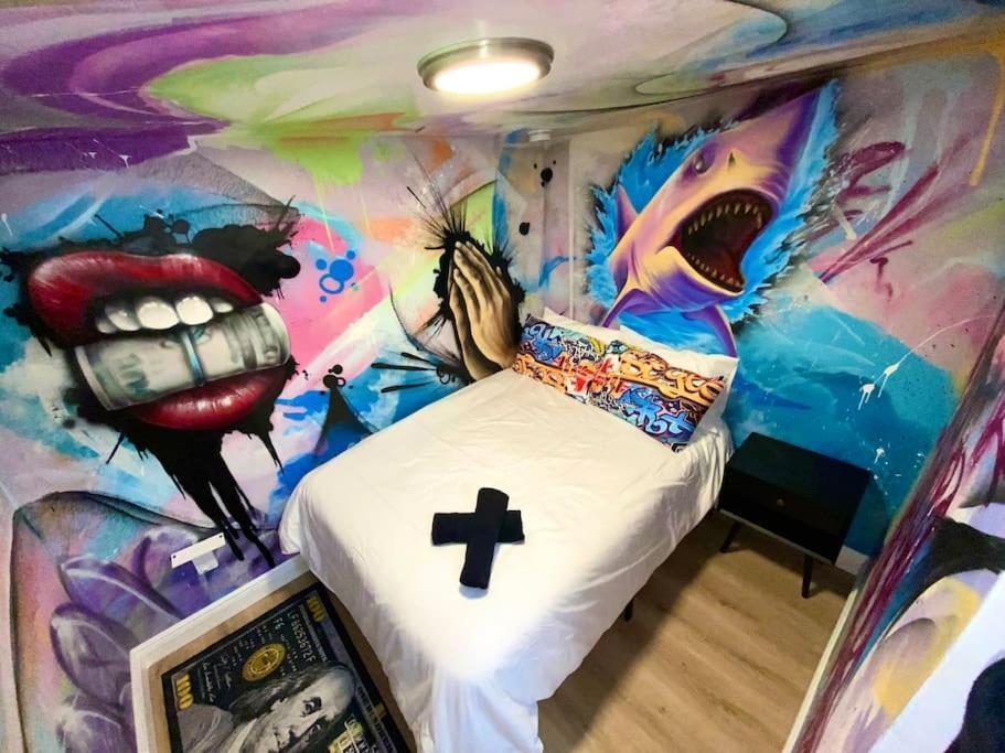 Cozy & Colorful Miami Art Canvas W/Hottub & Murals Eksteriør billede